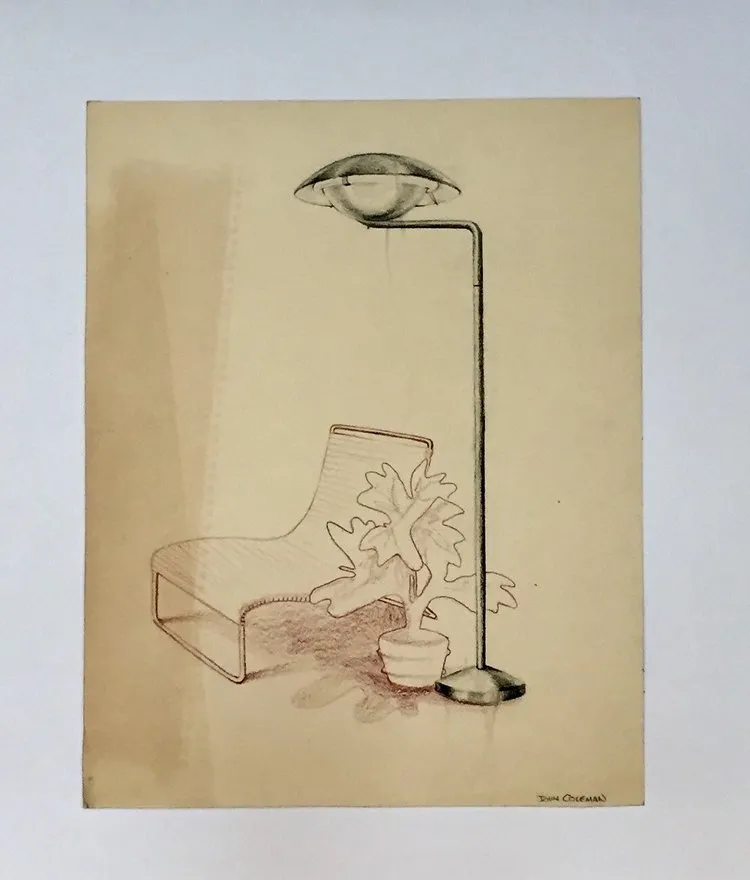 Set of five original industrial design drawings