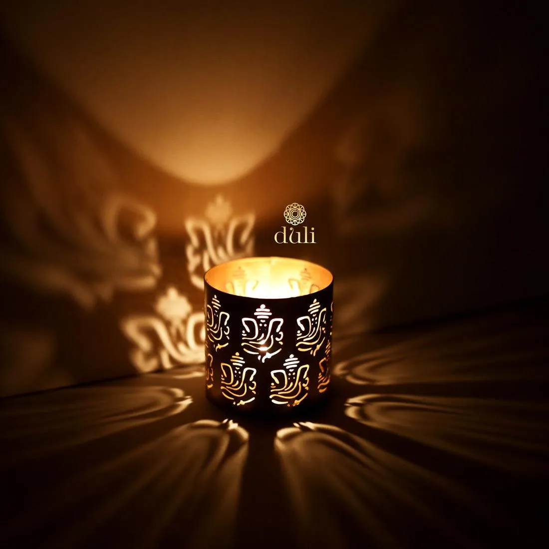 Shadow Metal Ganesh Tealight Holder for Home Decoration