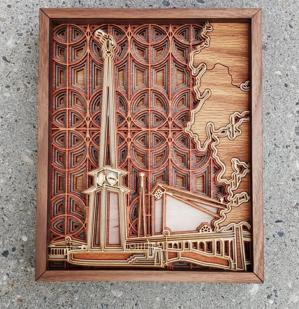 Stockholm Sweden Temple Layered Wooden Plaque