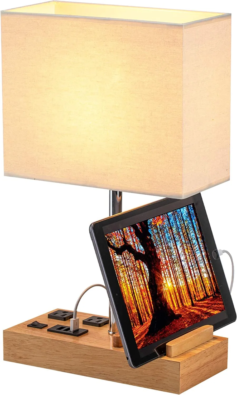 SUEGORYIA Wooden Base Desk Lamp