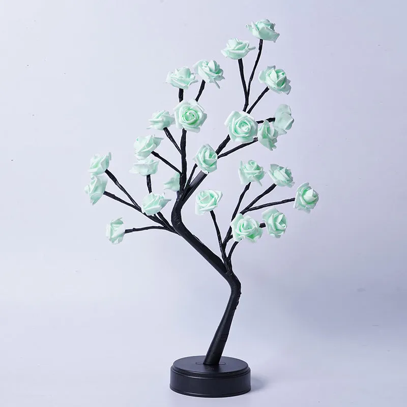 Table Lamp Flower Tree Rose Lamps Fairy Desk Night Lights USB Operated Gifts For Wedding Valentine Christmas Decoration