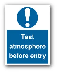 Test atmosphere before entry