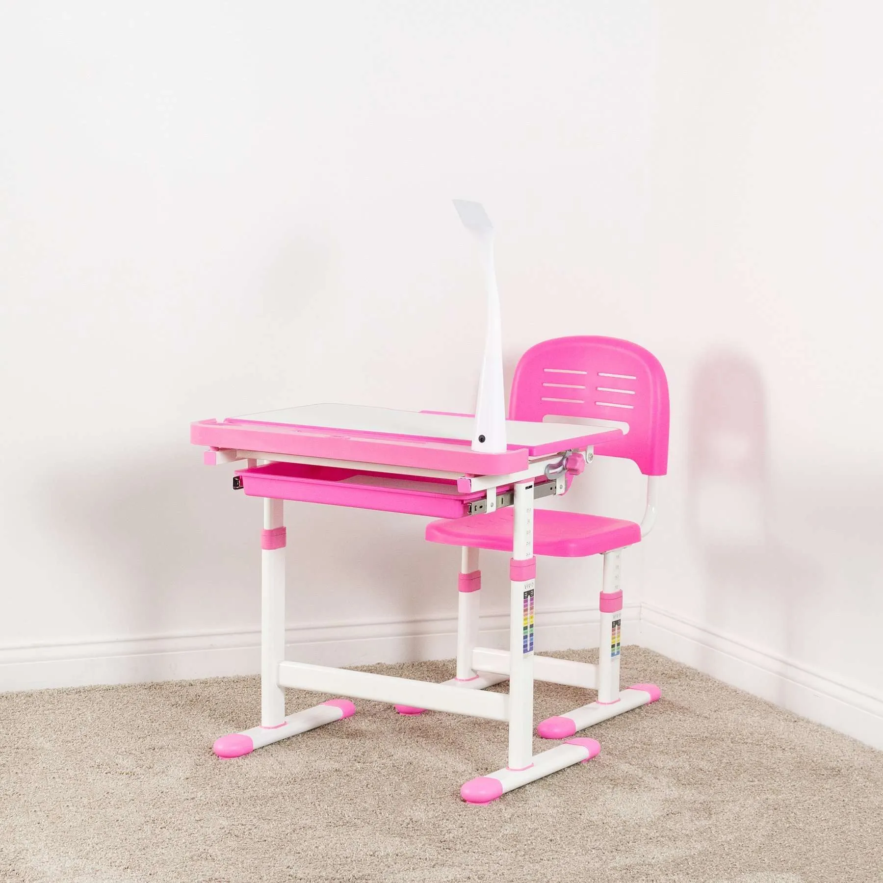 VIVO Kids’ Height-Adjustable Desk & Chair w/ LED Lamp, DESK-V303B/V303P/303G