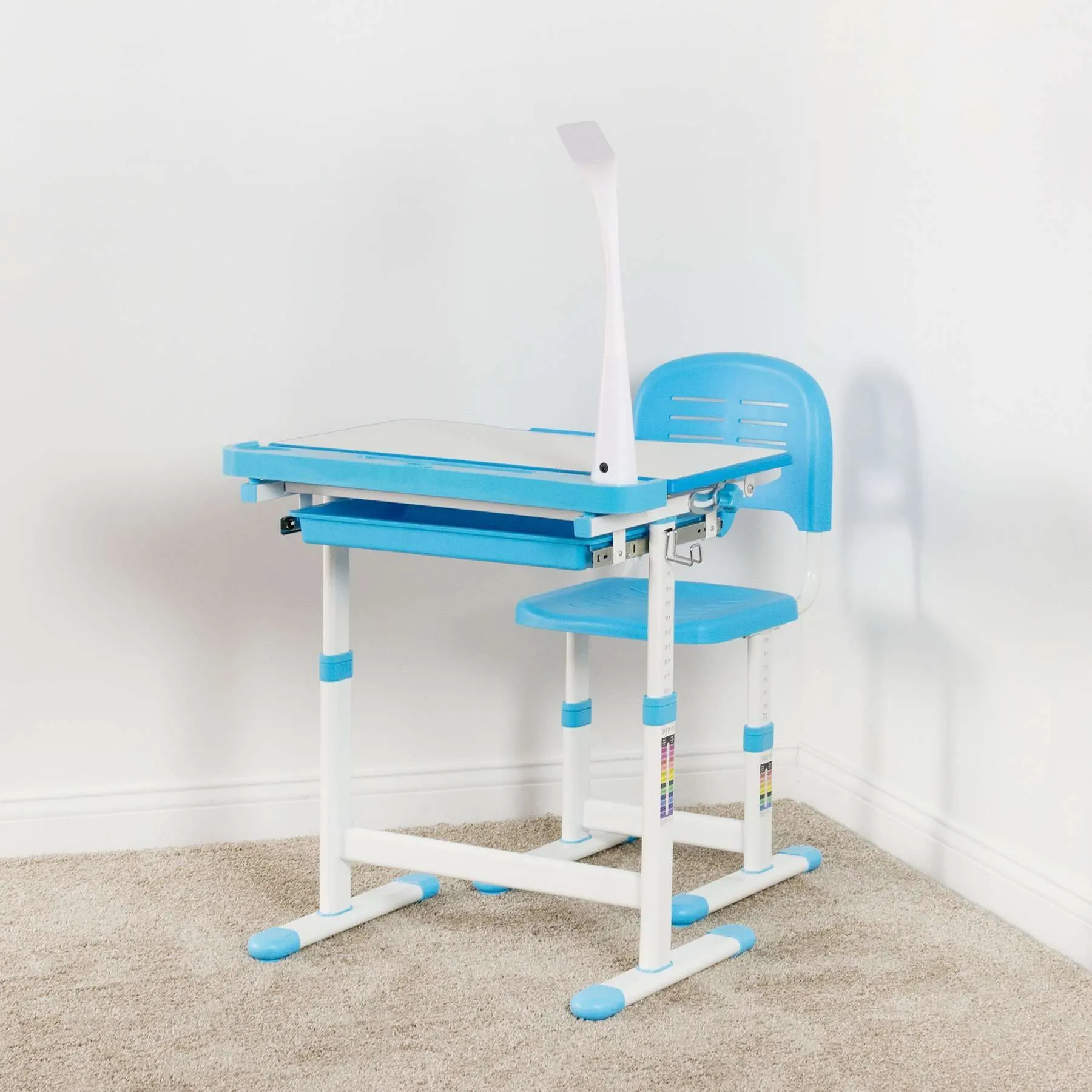 VIVO Kids’ Height-Adjustable Desk & Chair w/ LED Lamp, DESK-V303B/V303P/303G