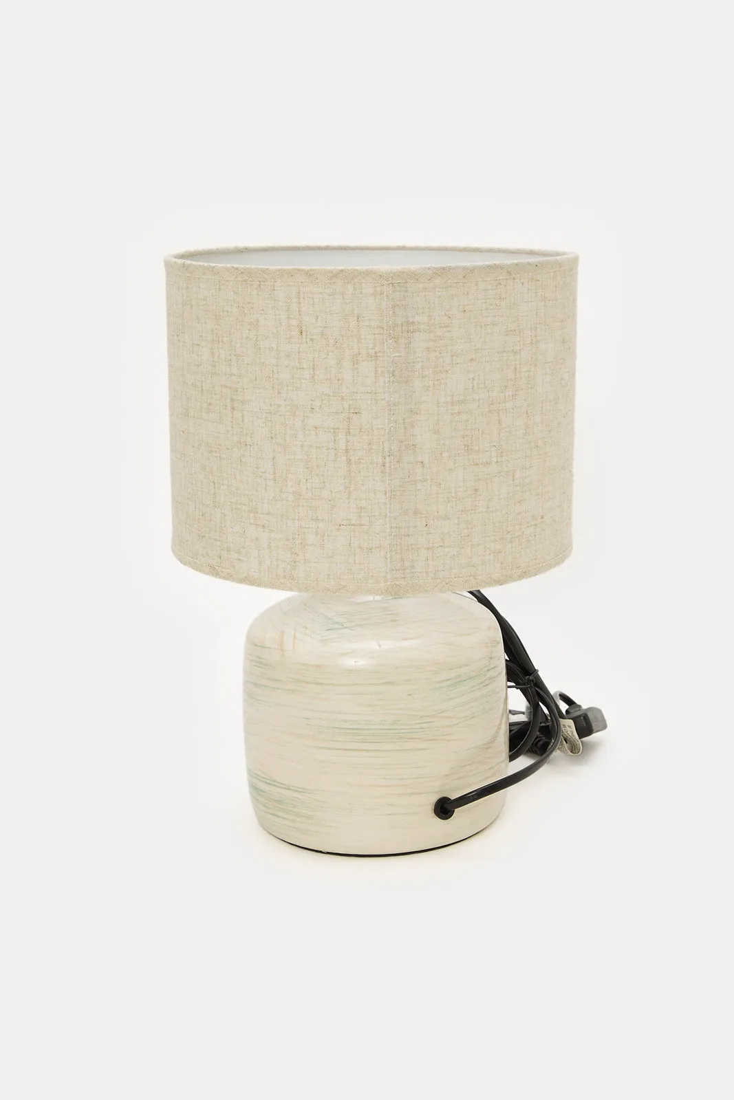 White Embellished Base Table Lamp